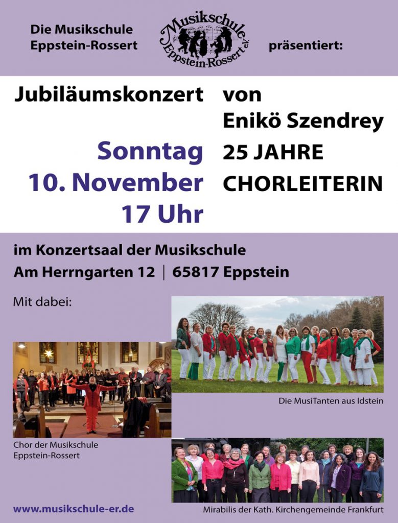 Plakat Jubiläumskonzert von Enikö Szendrey